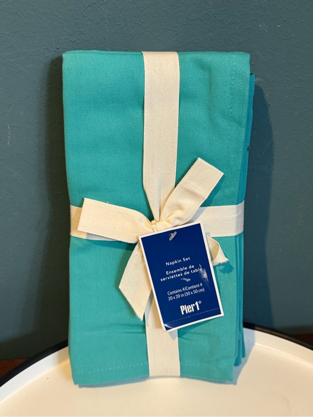 NWT Pier 1 Set of 4 Aqua / Turquoise Napkins
